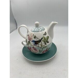 Grace Teaware Robin's Rose Garden Fine Porcelain Tea For One Set